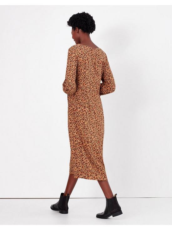 stillFront image of joules-torie-leopard-print-midi-dress-tan