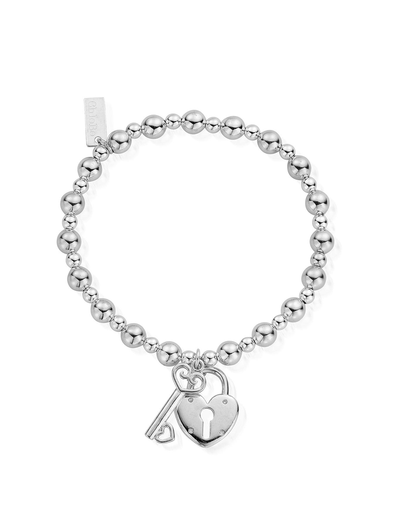undefined Mini Small Ball Lock And Key 925 Sterling Silver