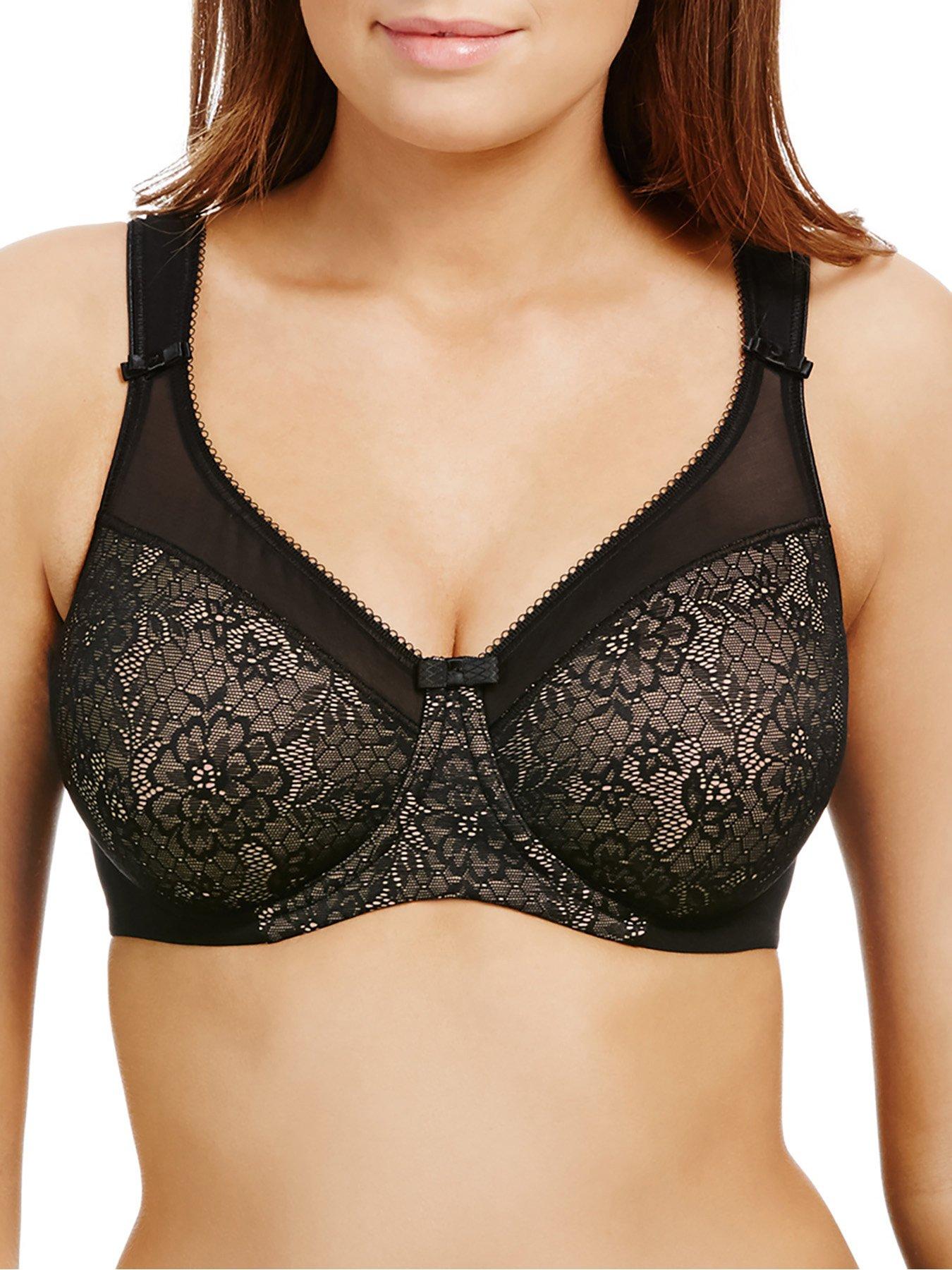 undefined Beauty Lace Non Padded Underwire Everyday Minimiser Bra - Black