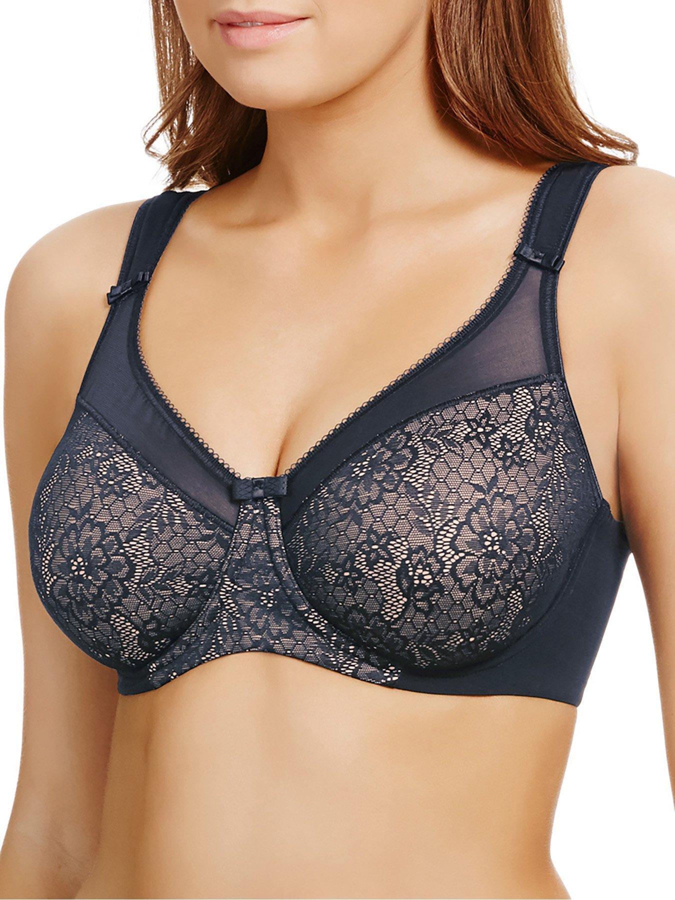 Image 4 of 4 of Berlei Beauty Lace Non Padded Underwire Everyday Minimiser Bra - Navy