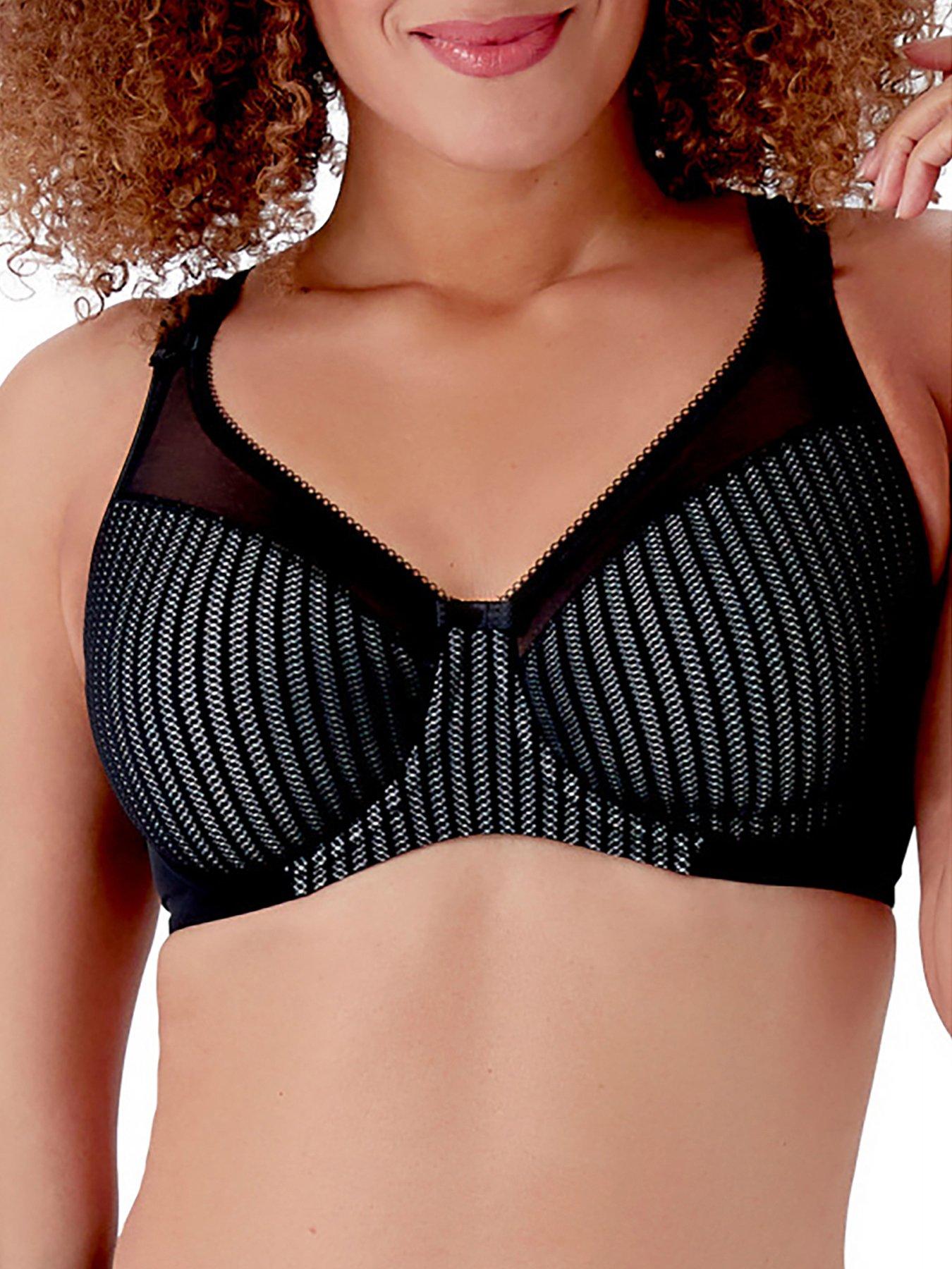 Image 1 of 3 of Berlei Jacquard Underwired Smoothing Minimiser Bra - Black/Grey