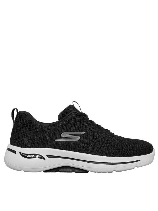 back image of skechers-go-walk-arch-fit-trainers-black
