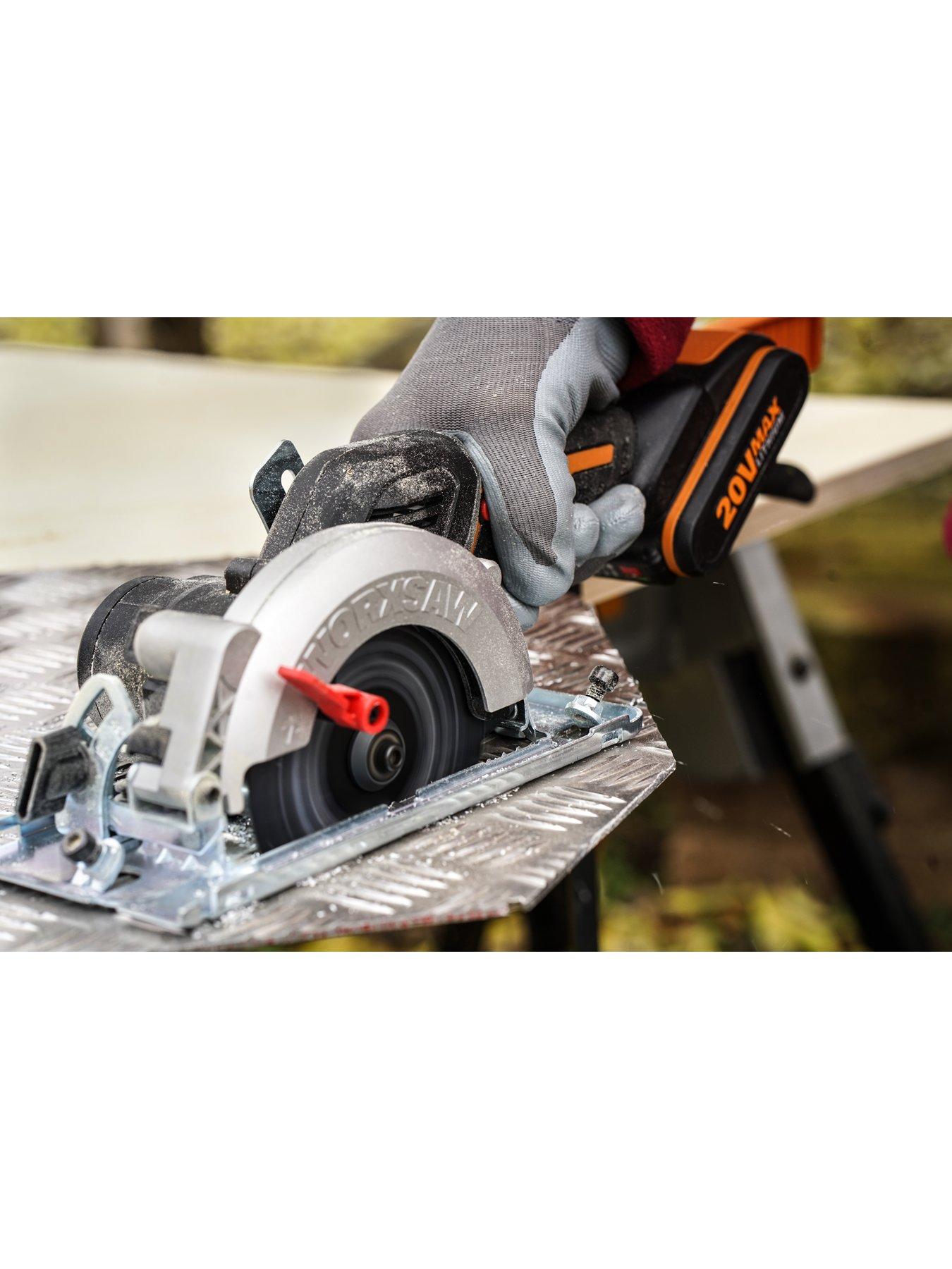 Worx 20V PowerShare 46mm Cordless Brushless Compact Worxsaw with x1 2 ...