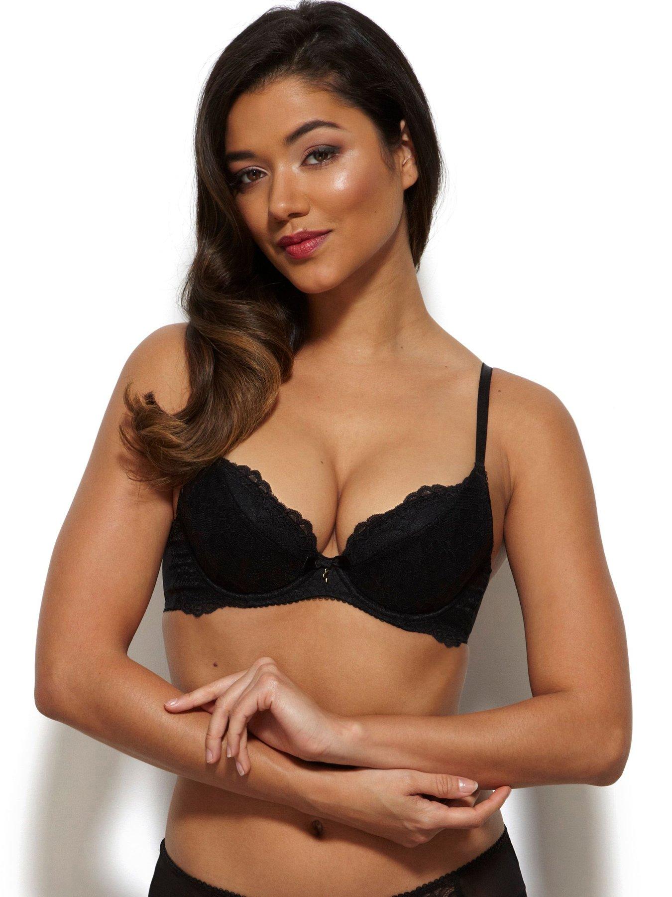 undefined Superboost Lace Padded Plunge Bra - Black