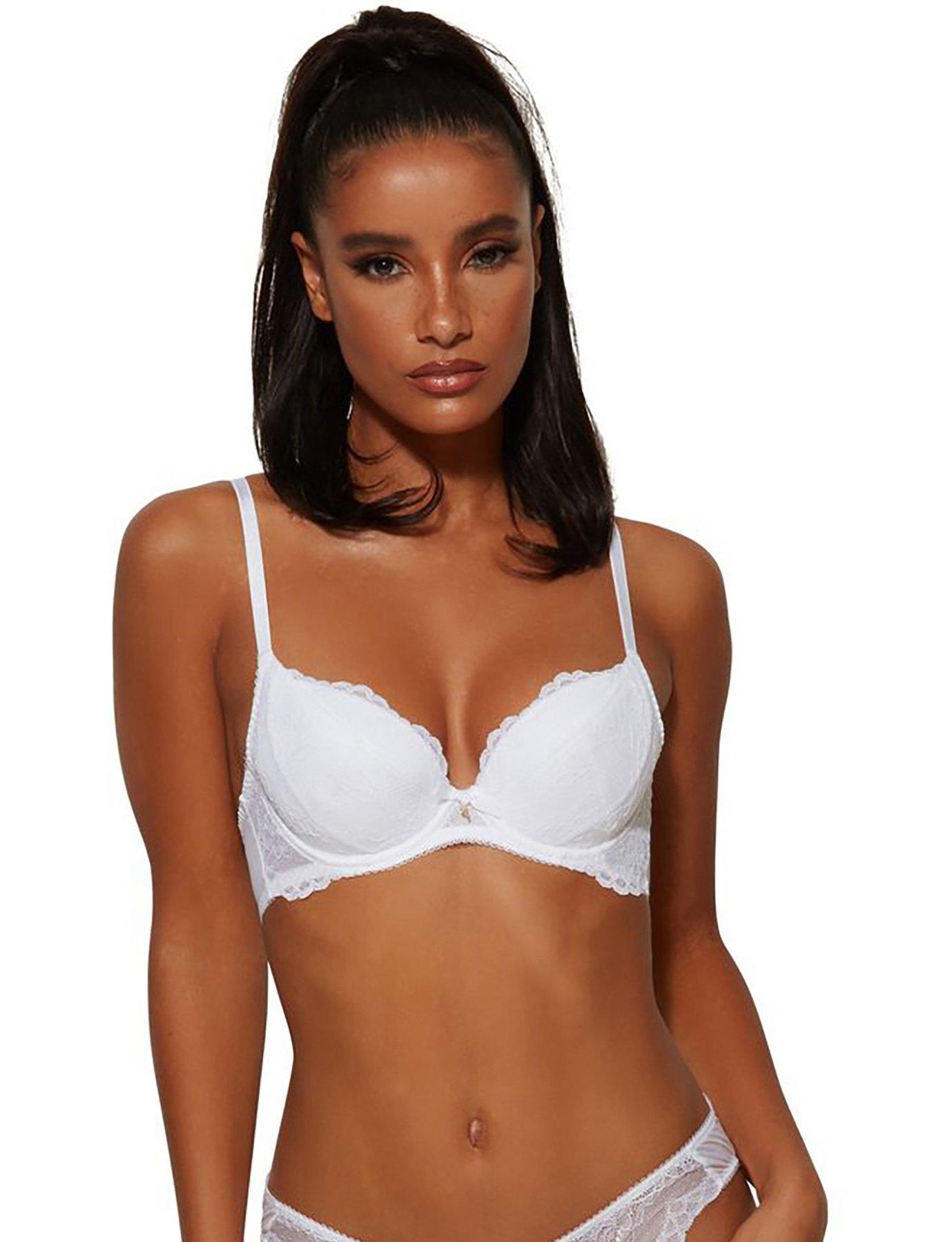 undefined Superboost Lace Padded Plunge Bra - White