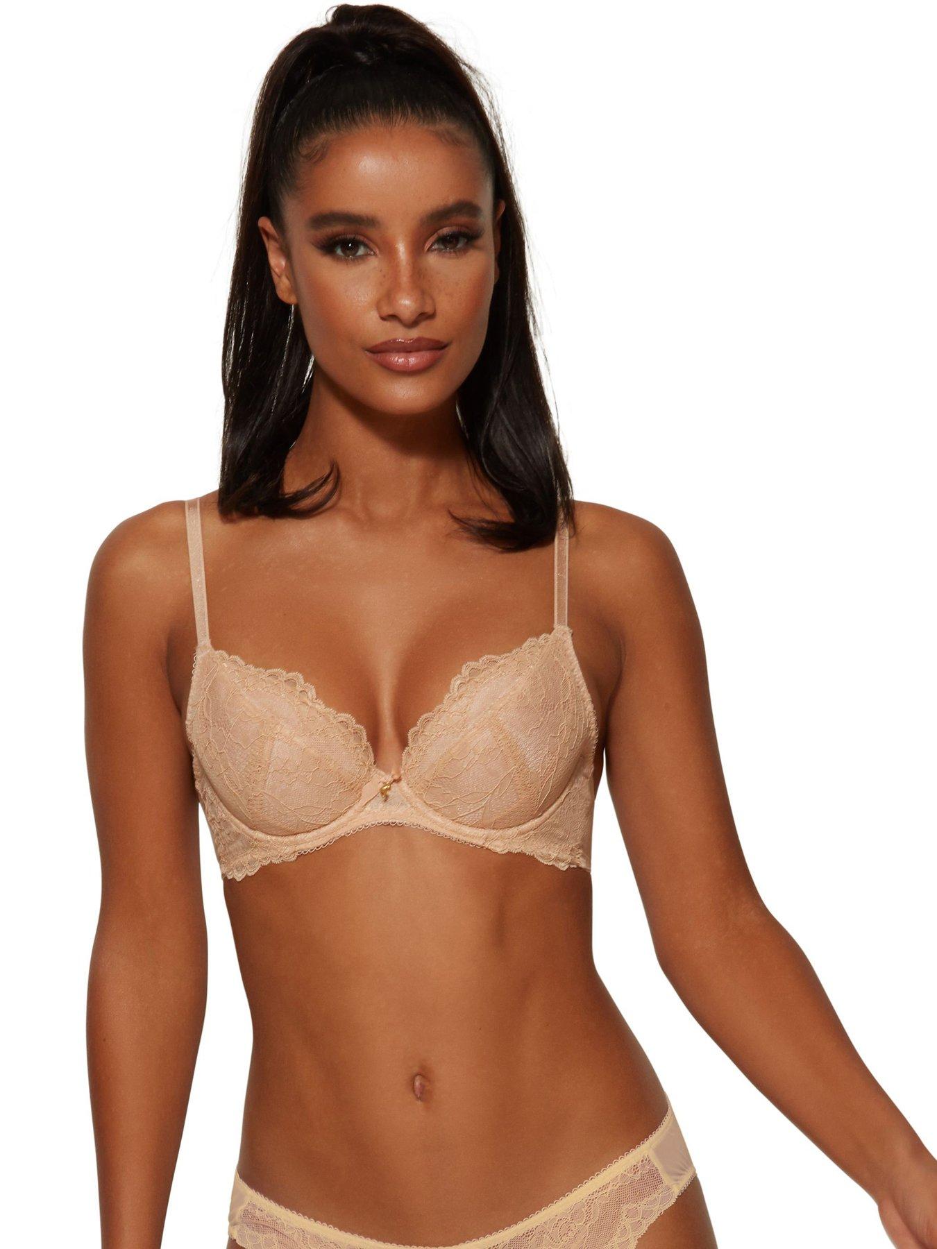 undefined Superboost Lace Padded Plunge Bra - Nude