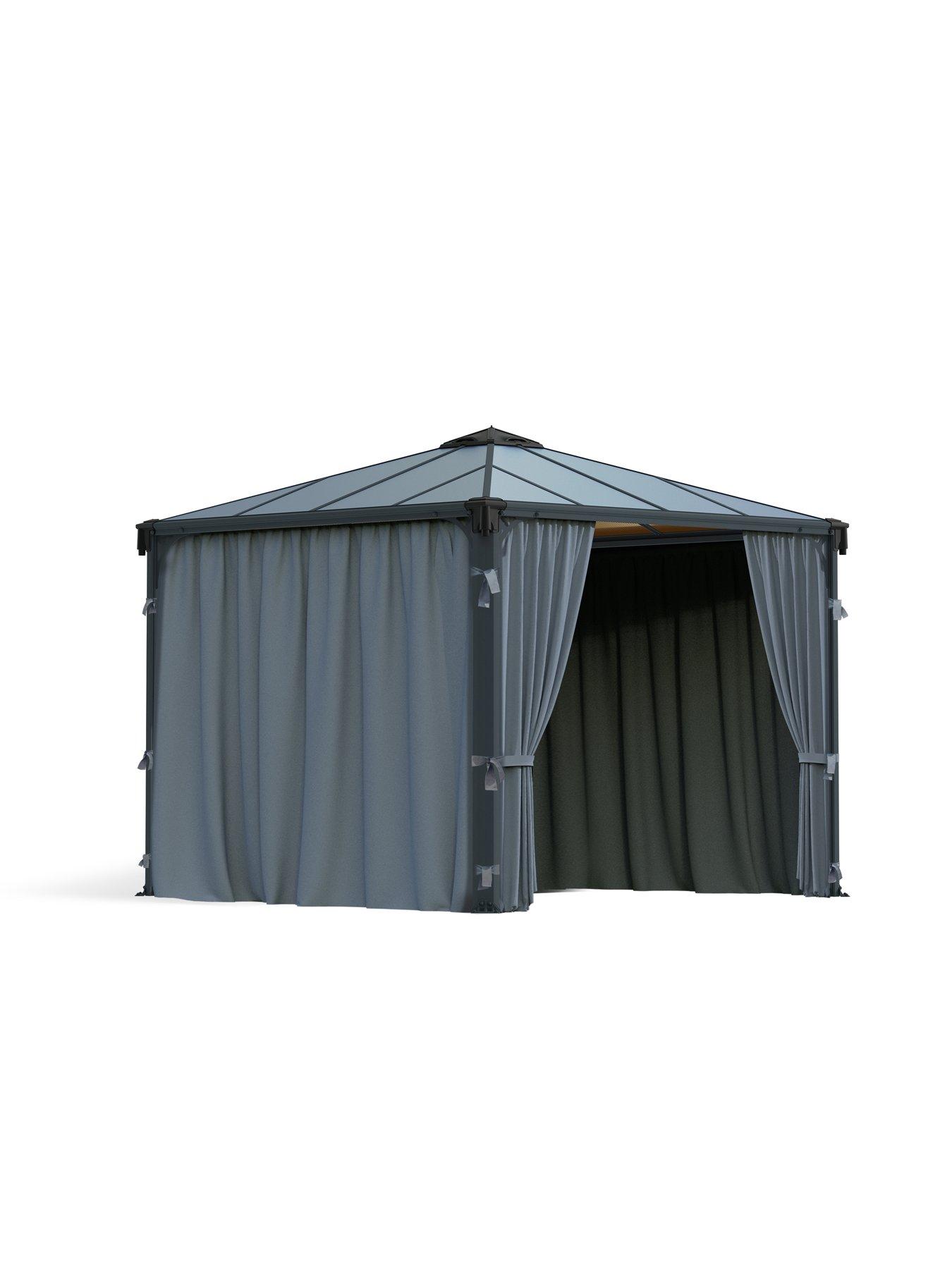  image of canopia-by-palram-square-gazebo-curtain-set-gazebo-not-included