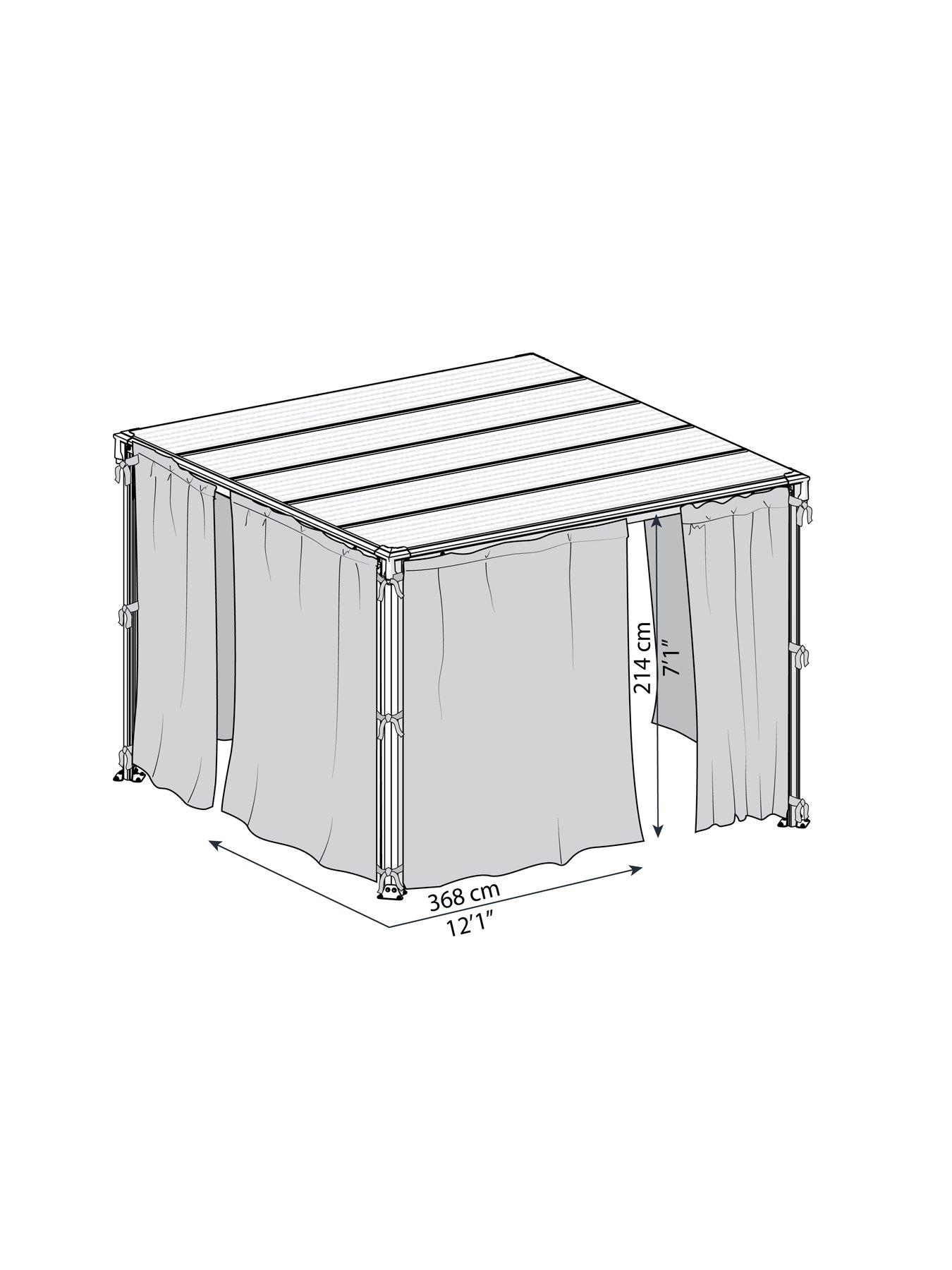  image of canopia-by-palram-square-gazebo-curtain-set-gazebo-not-included