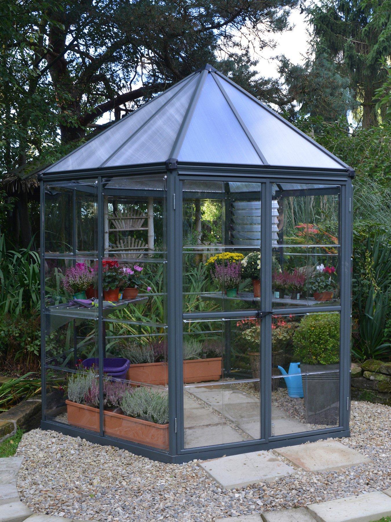 Image 2 of 6 of Canopia by Palram Oasis Hexagonal 8ft&nbsp;Greenhouse - Grey