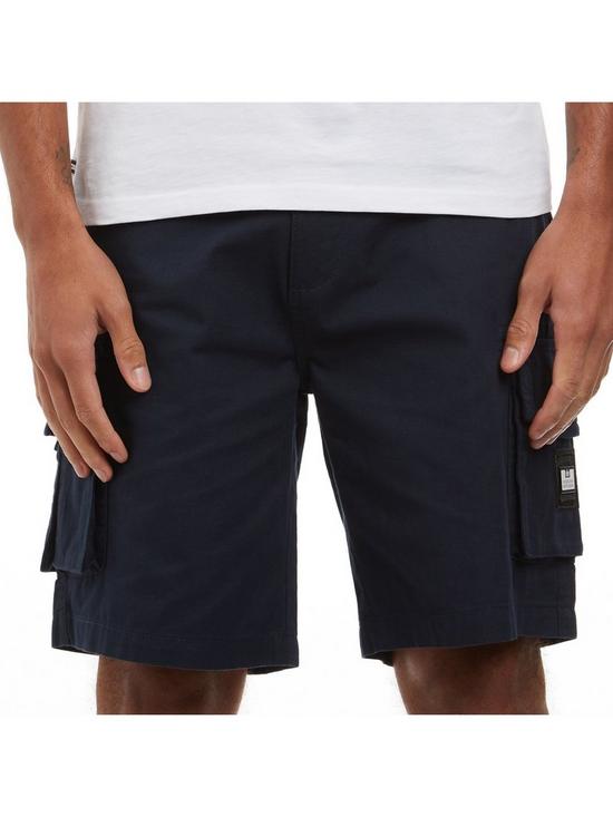 front image of weekend-offender-woven-cargo-shorts-navy