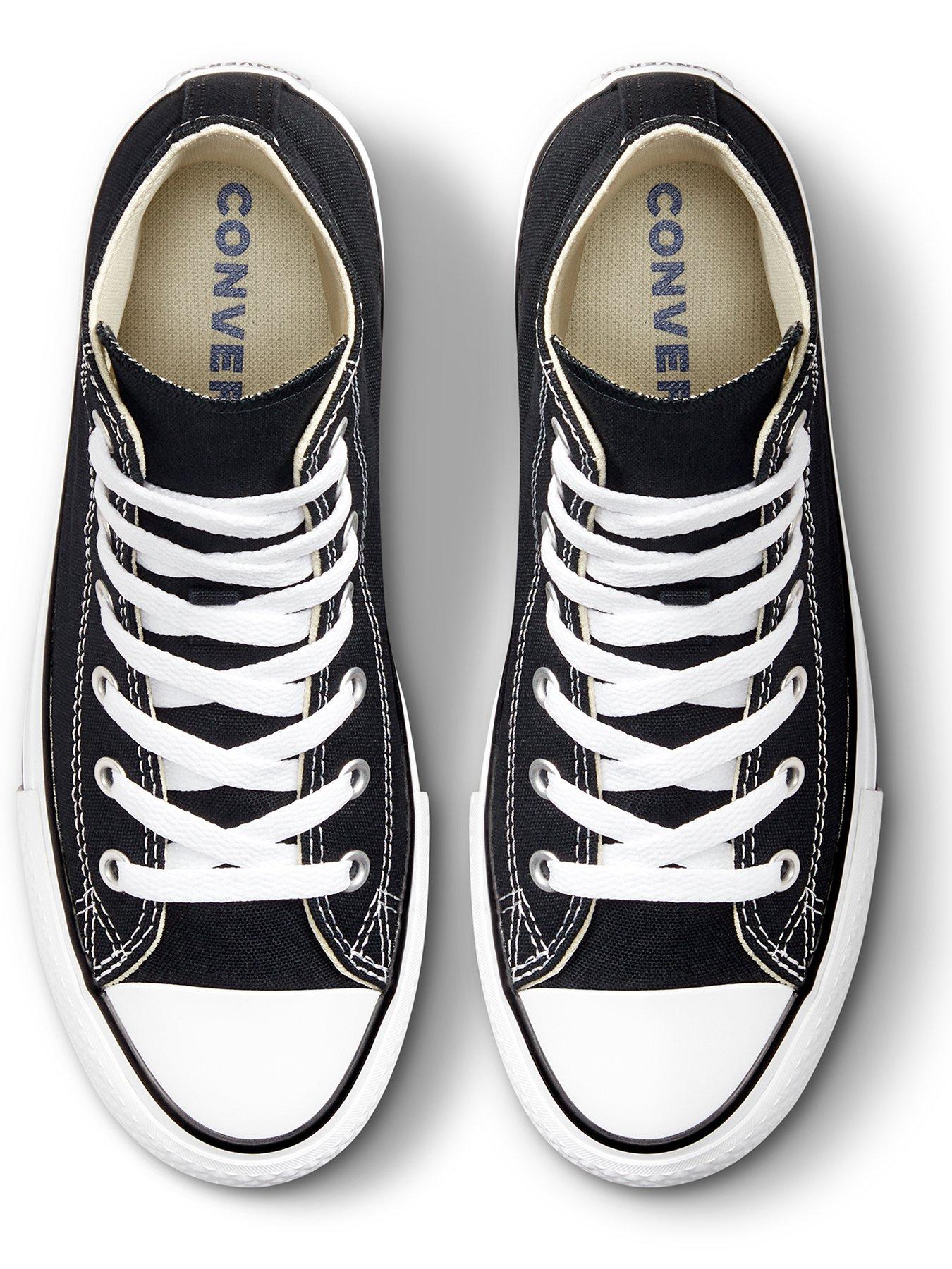  image of converse-junior-girls-eva-lift-canvas-hi-top-trainers-black