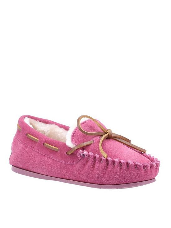 front image of hush-puppies-addison-slippers-pink