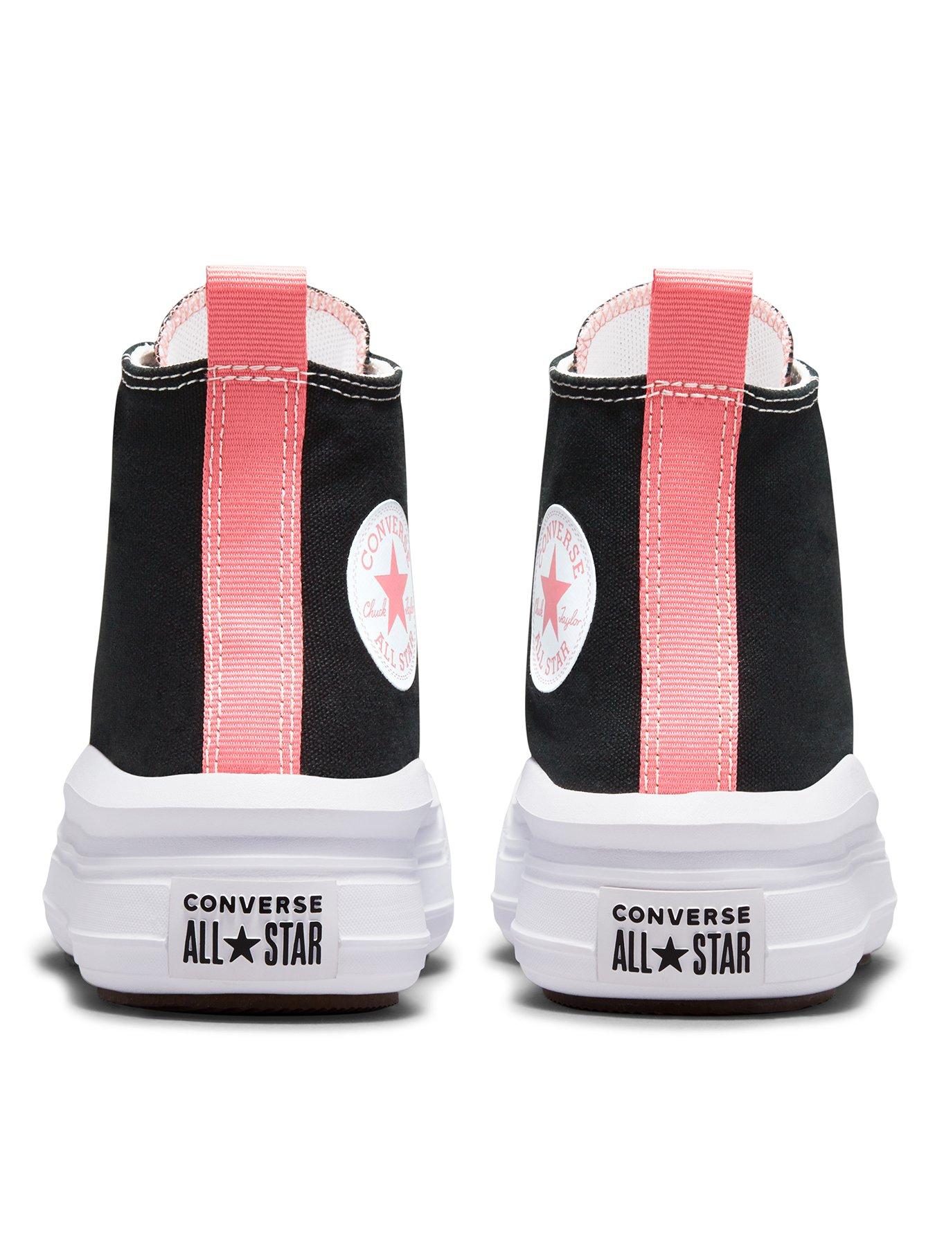 Converse Kids Girls Move Canvas Hi Top Trainers Black/Pink