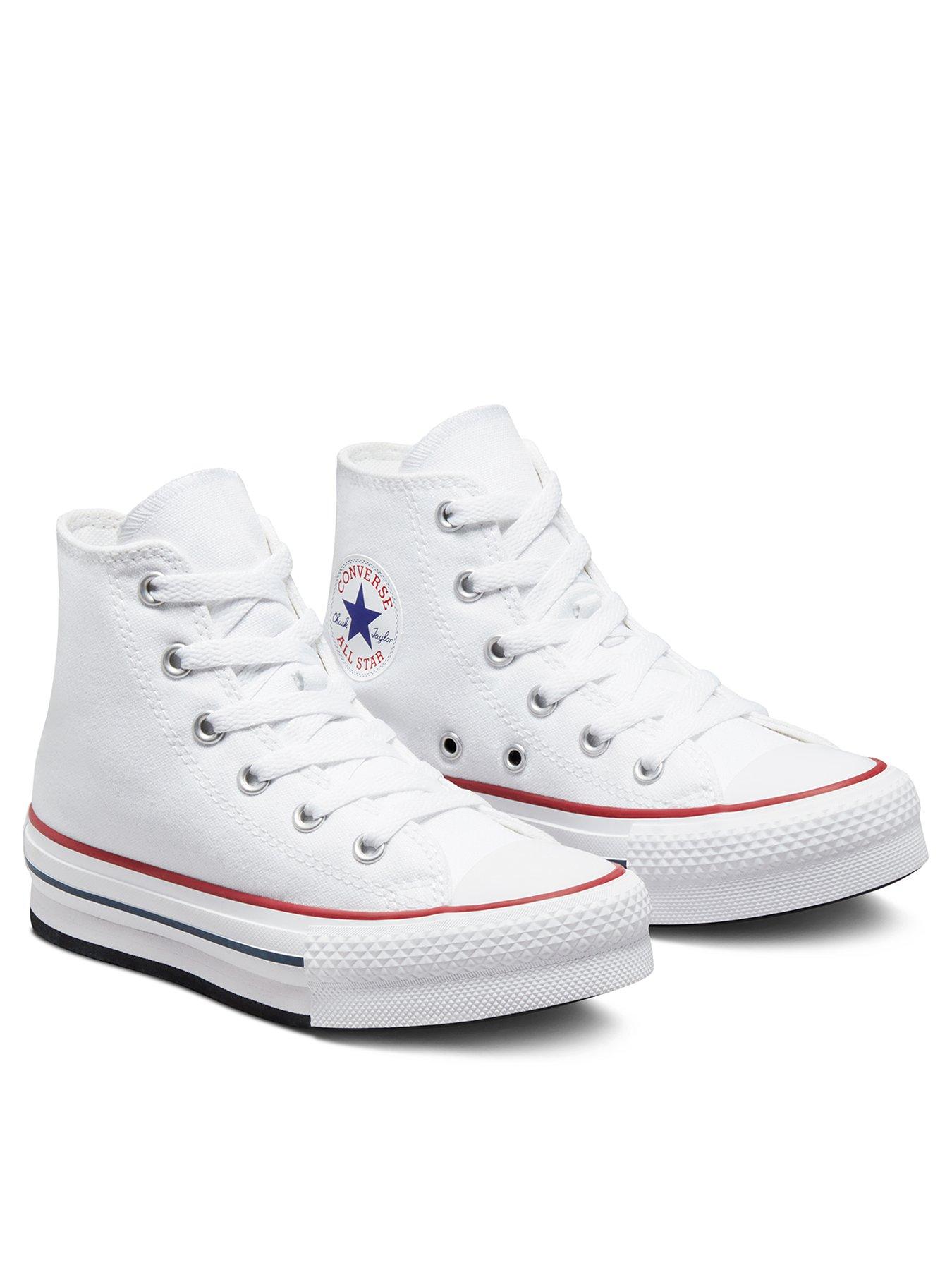 Converse Kids Girls Eva Lift Canvas Hi Top Trainers - White ...