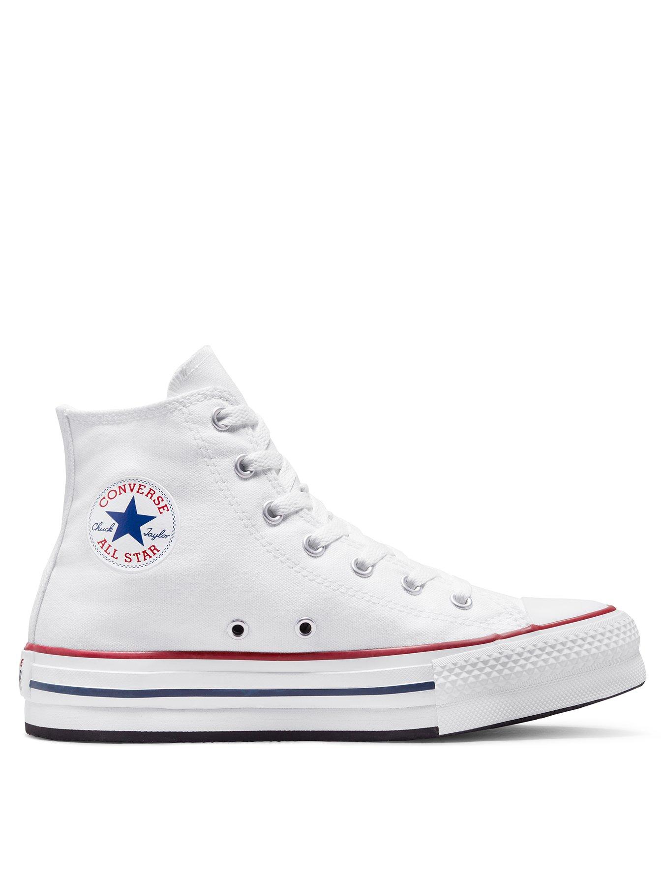 Junior white shop leather converse