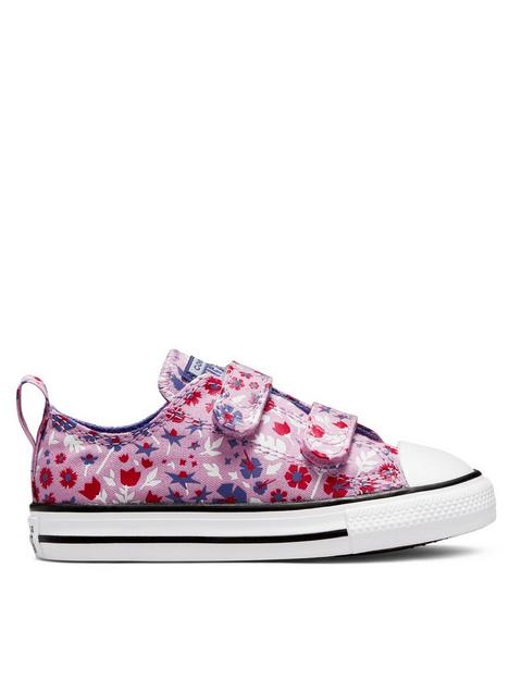 converse-chuck-taylor-all-star-ox-infant-girls-2v-paper-floral-print-trainers--purplemulti