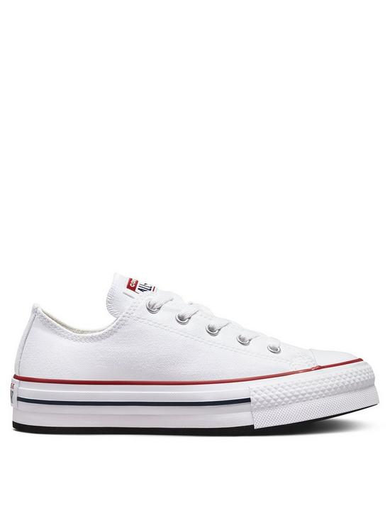 front image of converse-chuck-taylor-all-star-ox-junior-girls-eva-lift-canvas-platform-trainers--white
