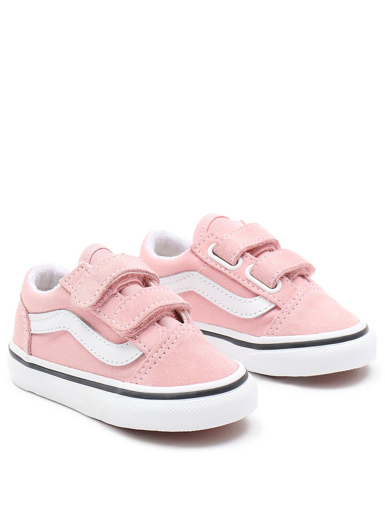 Old Skool Toddler Girl Trainers Pink White