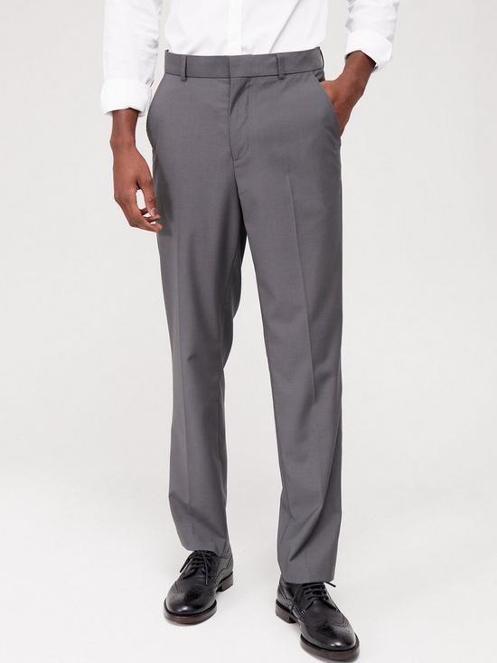 front image of everyday-regular-fit-stretch-trouser-grey