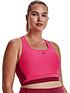  image of under-armour-crossback-long-line-bra-pink