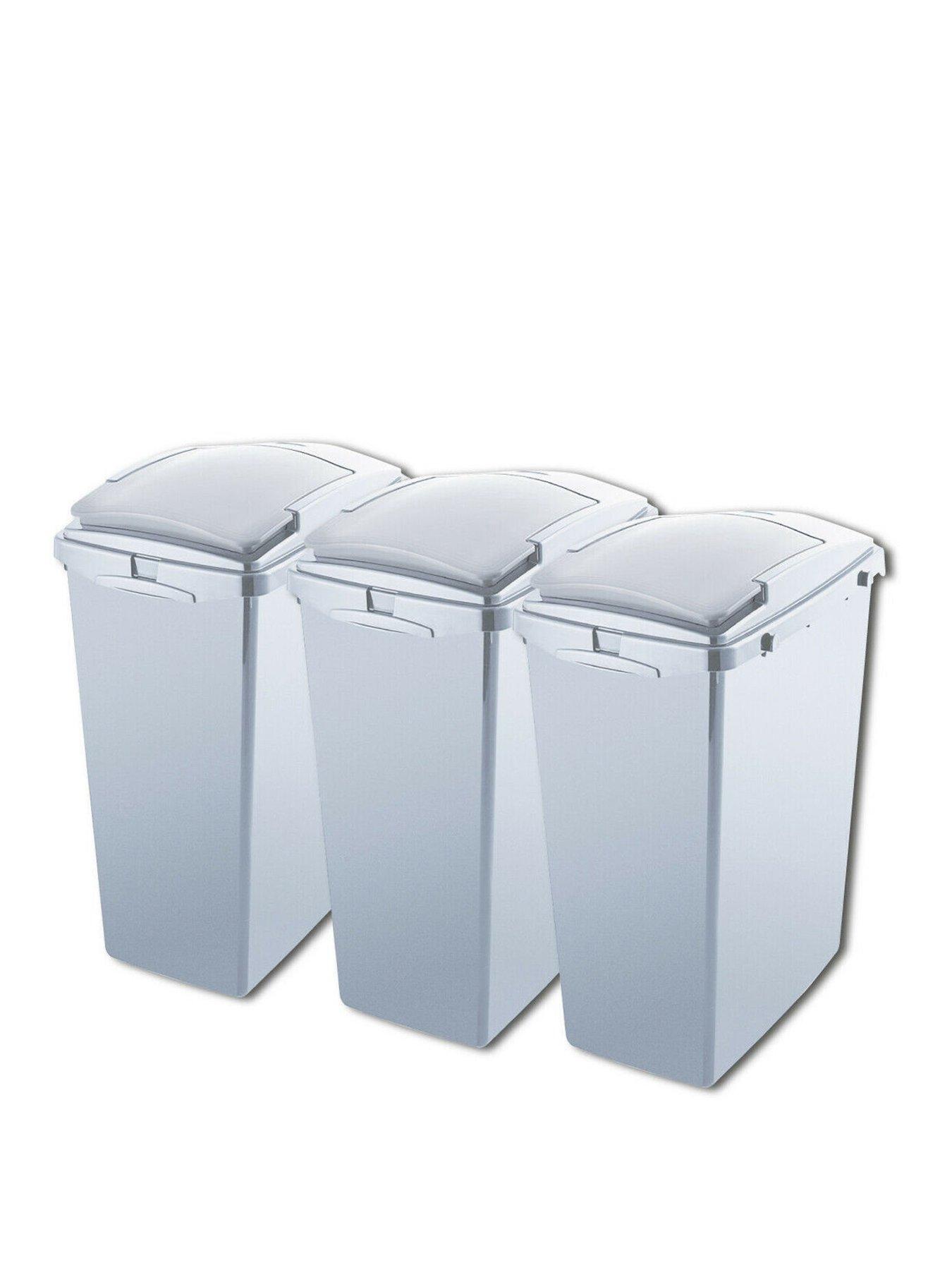 undefined Set of 3 Recycling Plastic Waste Separation Bin System