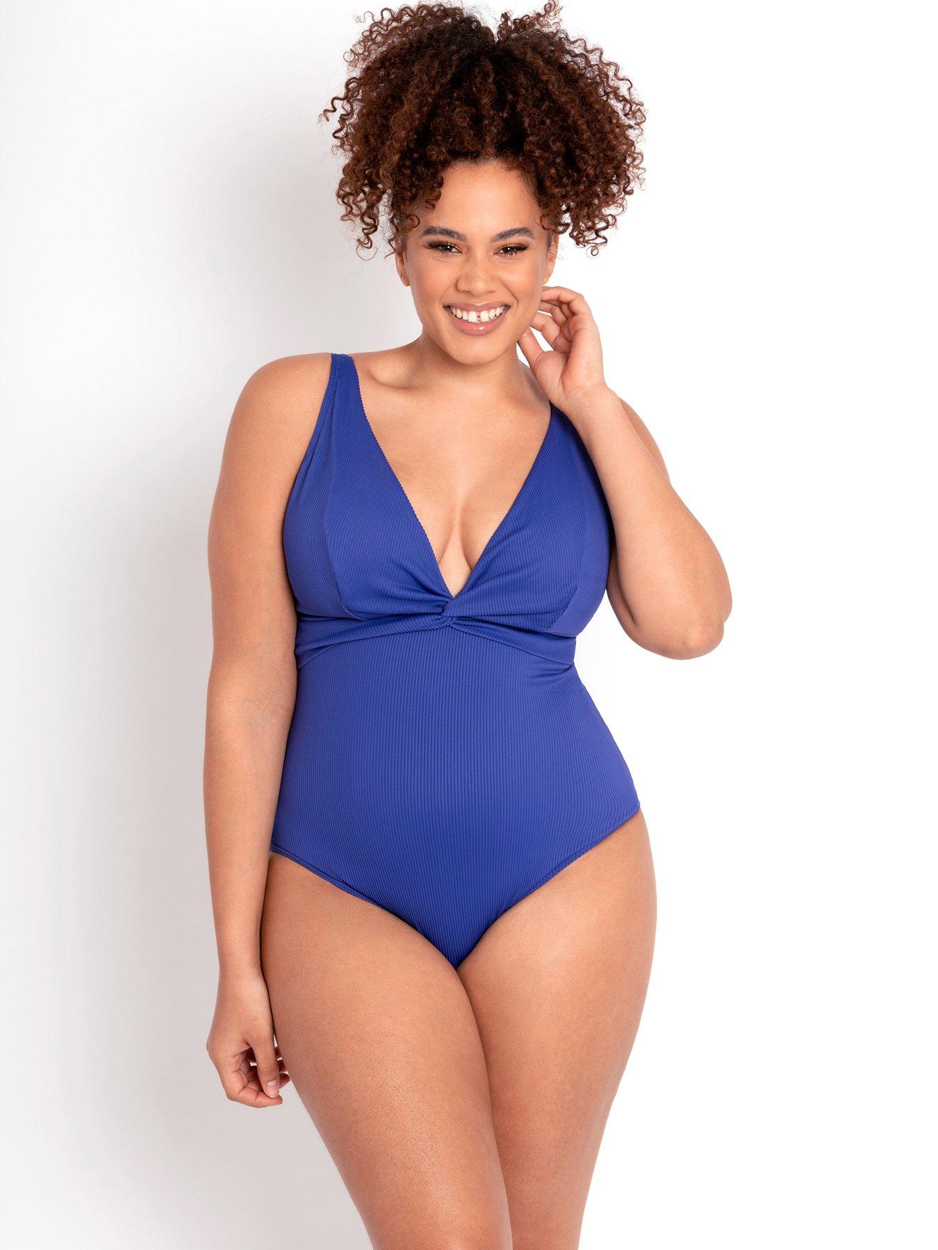 Curvy Kate Poolside Non Wired Swimsuit Navy-- 34H/HH