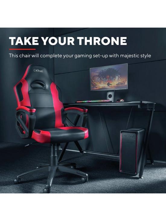 stillFront image of trust-gxt1701r-ryon-gaming-chair-red-fully-adjustable