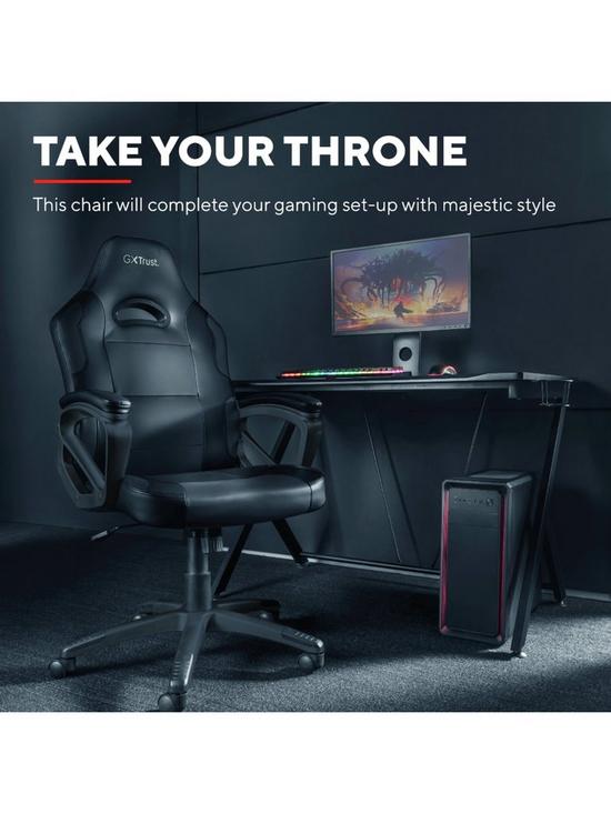 stillFront image of trust-gxt1701r-ryon-gaming-chair-black-fully-adjustable