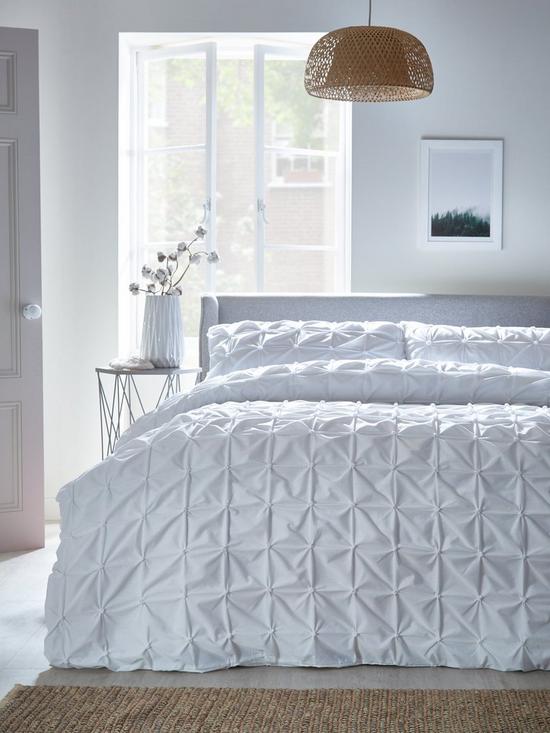 front image of very-home-pleated-duvet-covernbspset-white