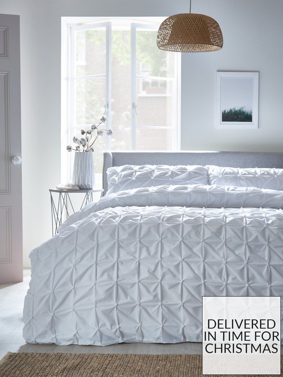 front image of very-home-pleated-duvet-covernbspset-white