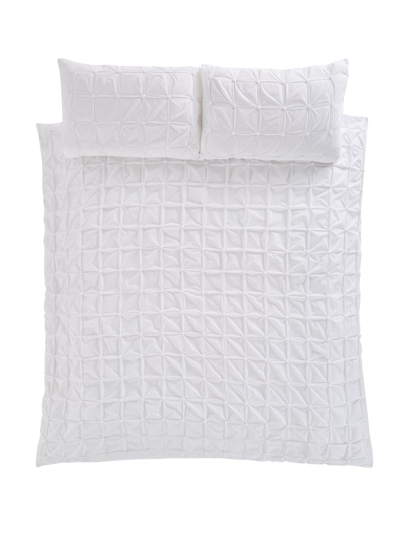 Very Home Pleated Duvet Cover Set White