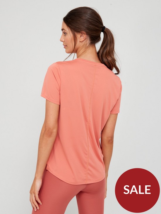 stillFront image of nike-the-one-dri-fit-t-shirt-dark-pink