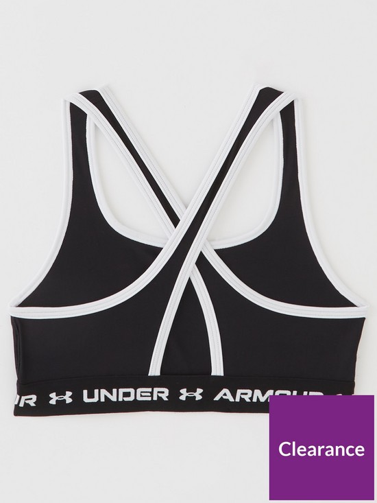 back image of under-armour-girls-crossback-sports-bra-blackwhitenbsp