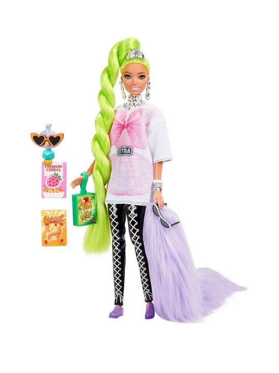 front image of barbie-extra-doll-11-in-oversized-tee-amp-leggings-with-pet-parrot