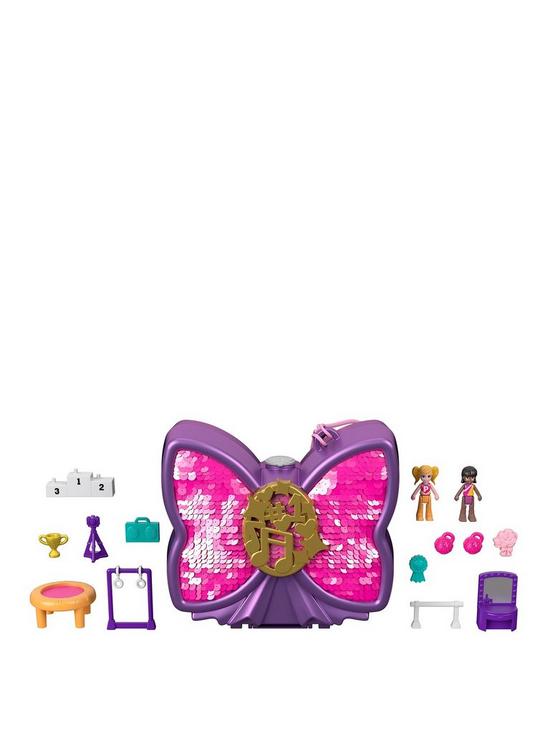 stillFront image of polly-pocket-sparkle-stage-bow-compact-with-micro-dolls-and-accessories