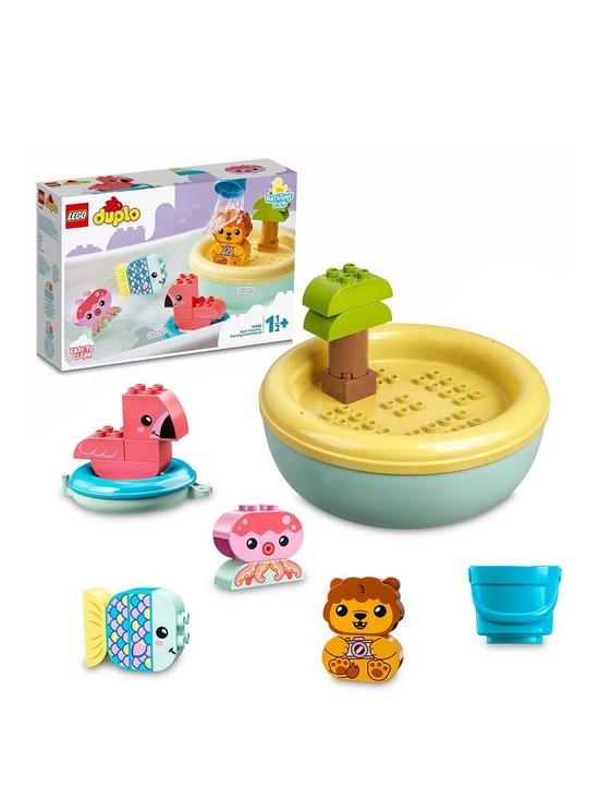 front image of lego-duplo-bath-time-fun-animal-island-toy-10966nbsp--includes-4-animals-and-a-bucket
