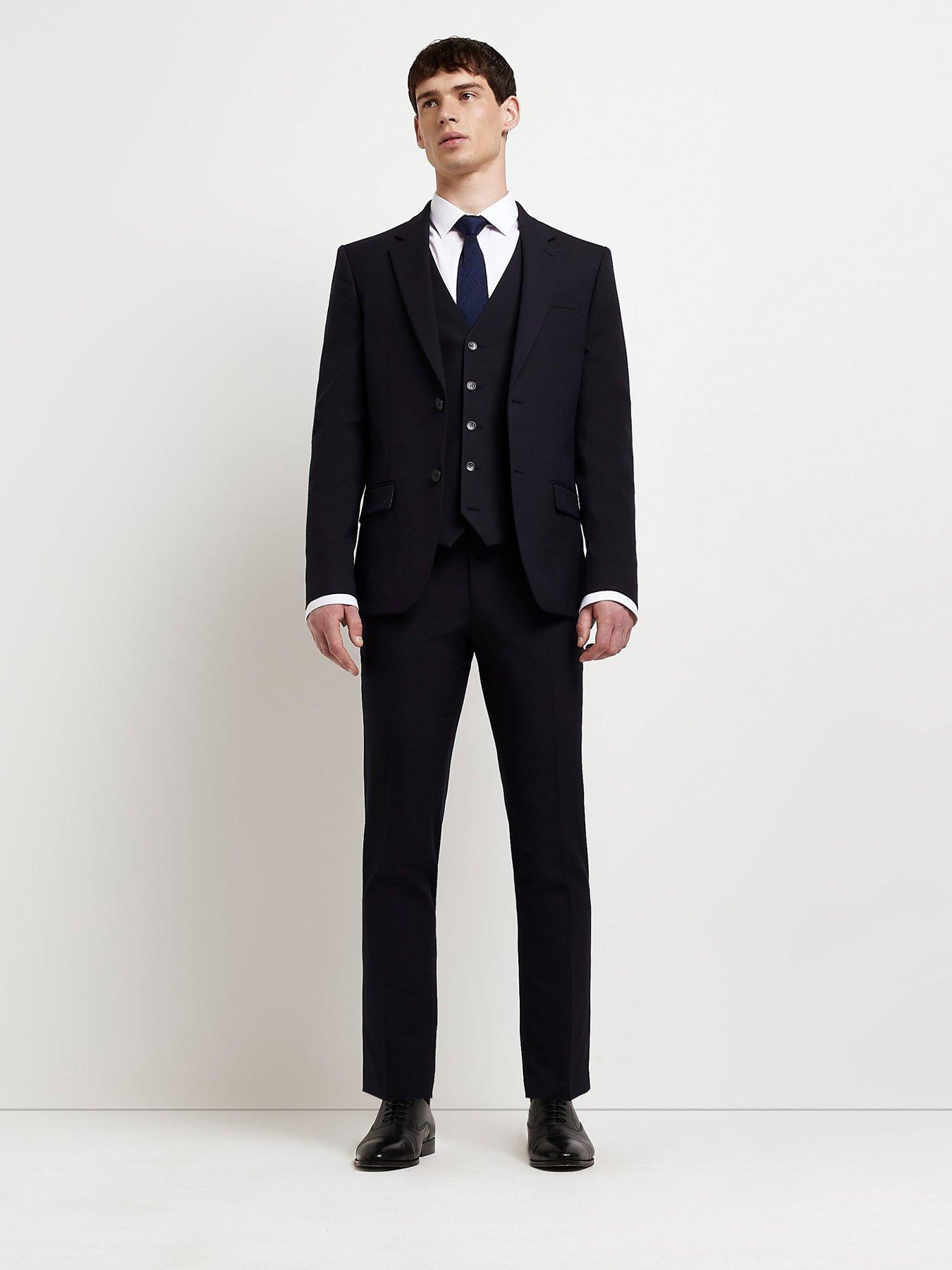  image of river-island-twill-waist-coat-navy