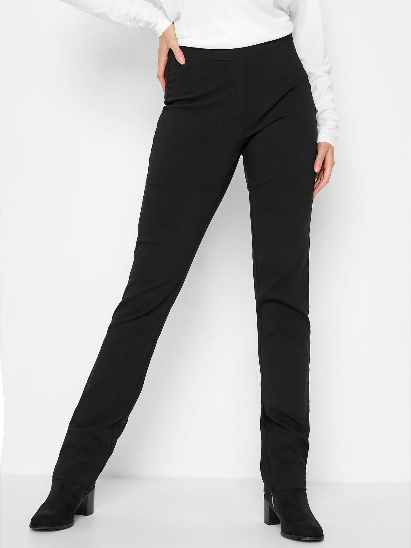 undefined Bi-stretch Straight Leg Trouser - Black