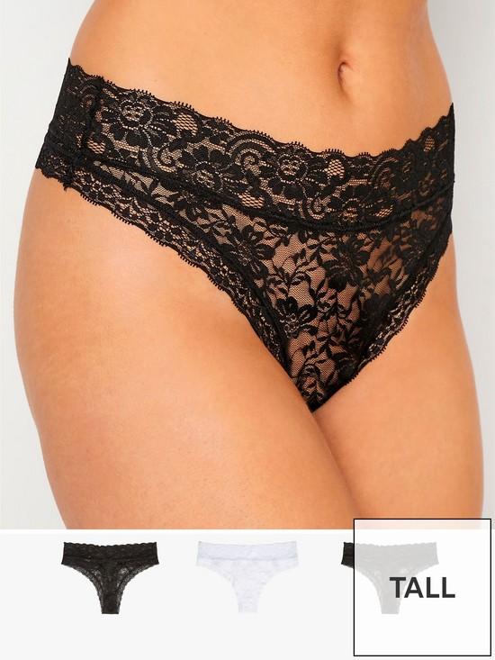 front image of long-tall-sally-3-pack-floral-lace-thong