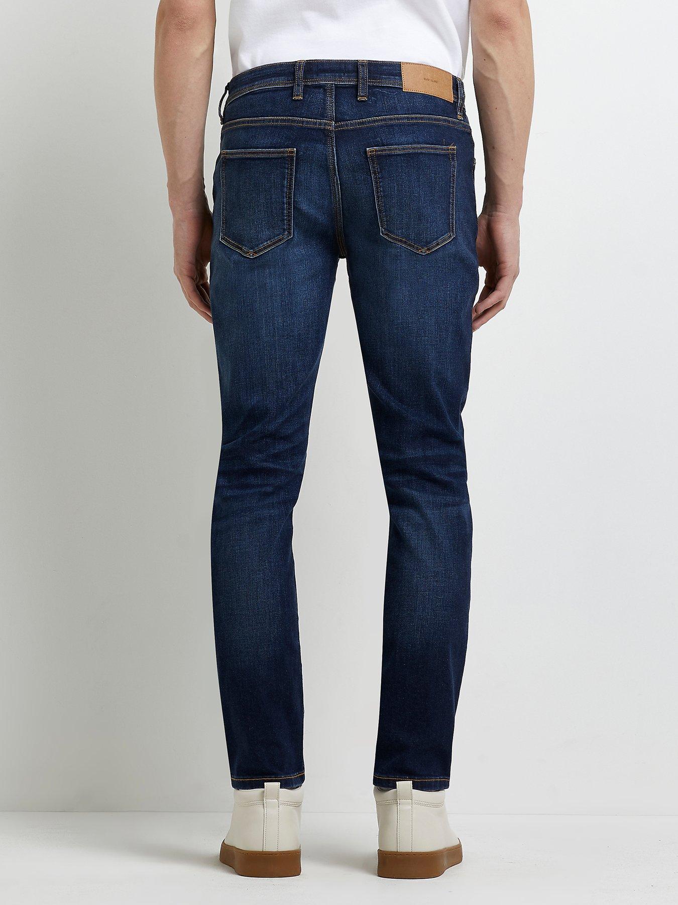  image of river-island-blue-dark-slim-memphis-jeans