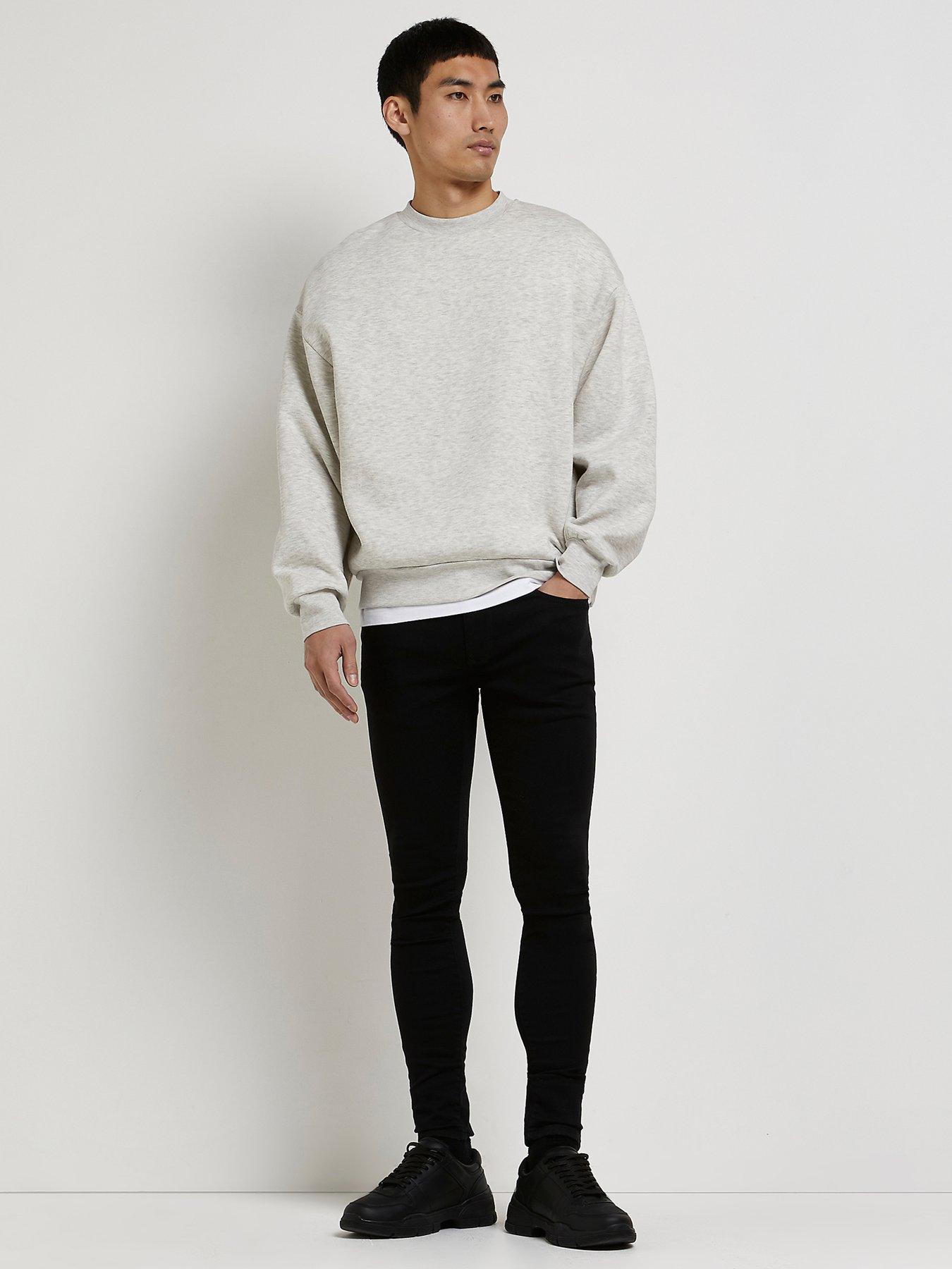  image of river-island-spray-on-crow-skinny-jeans-black