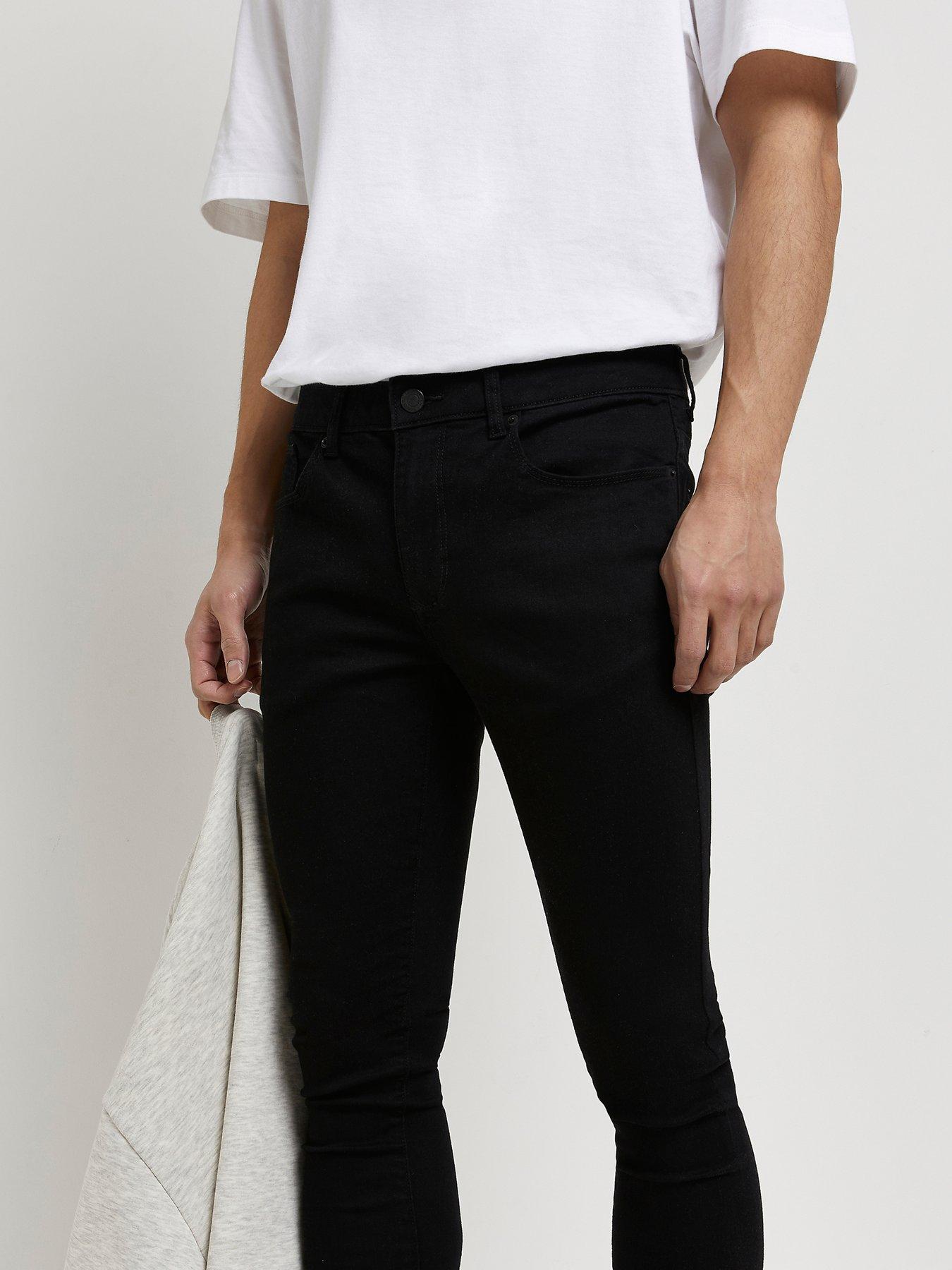  image of river-island-spray-on-crow-skinny-jeans-black