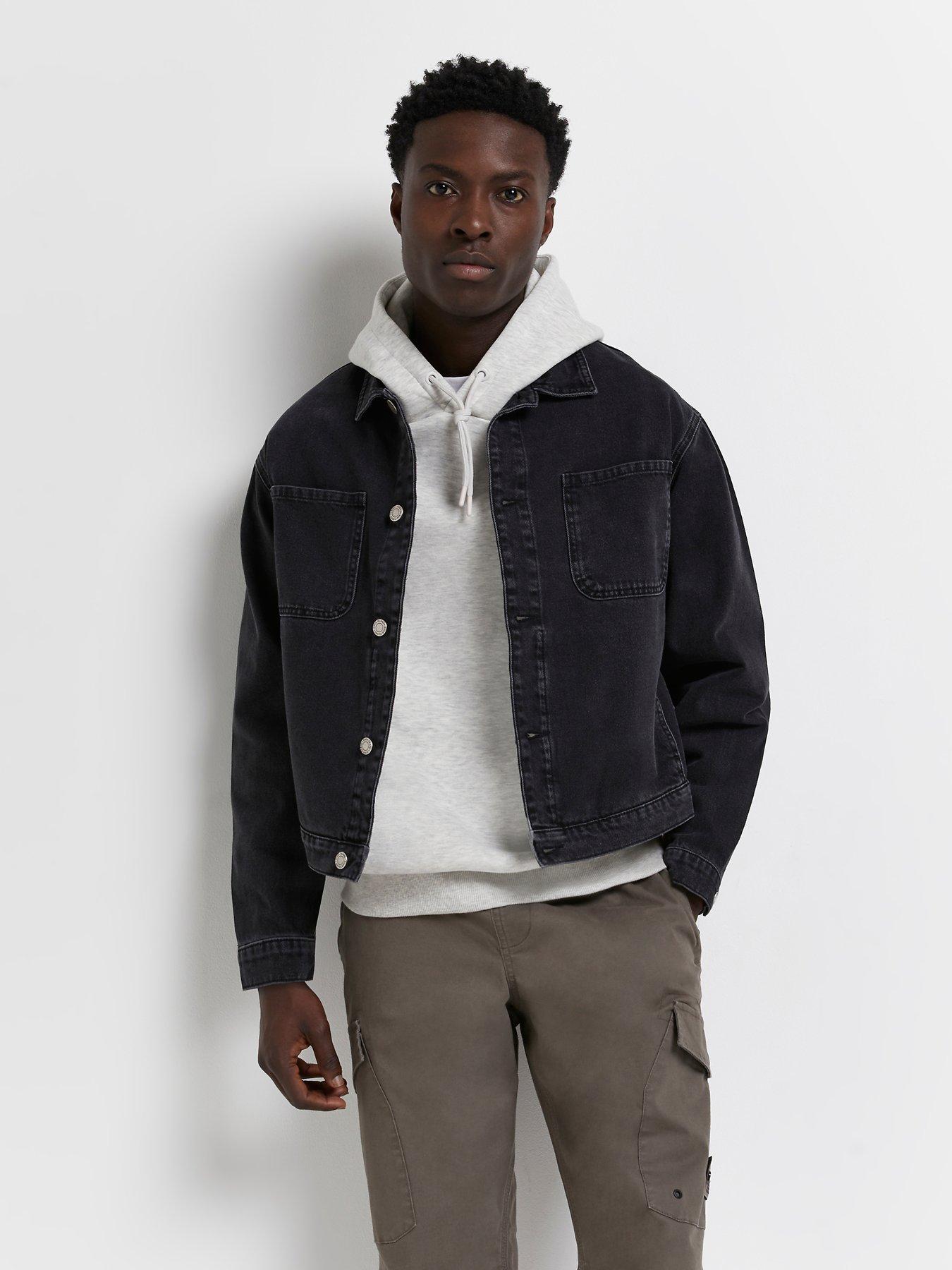 River Island Boxy Denim Jacket - Black 