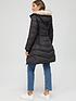  image of v-by-very-waist-detail-padded-coat-black