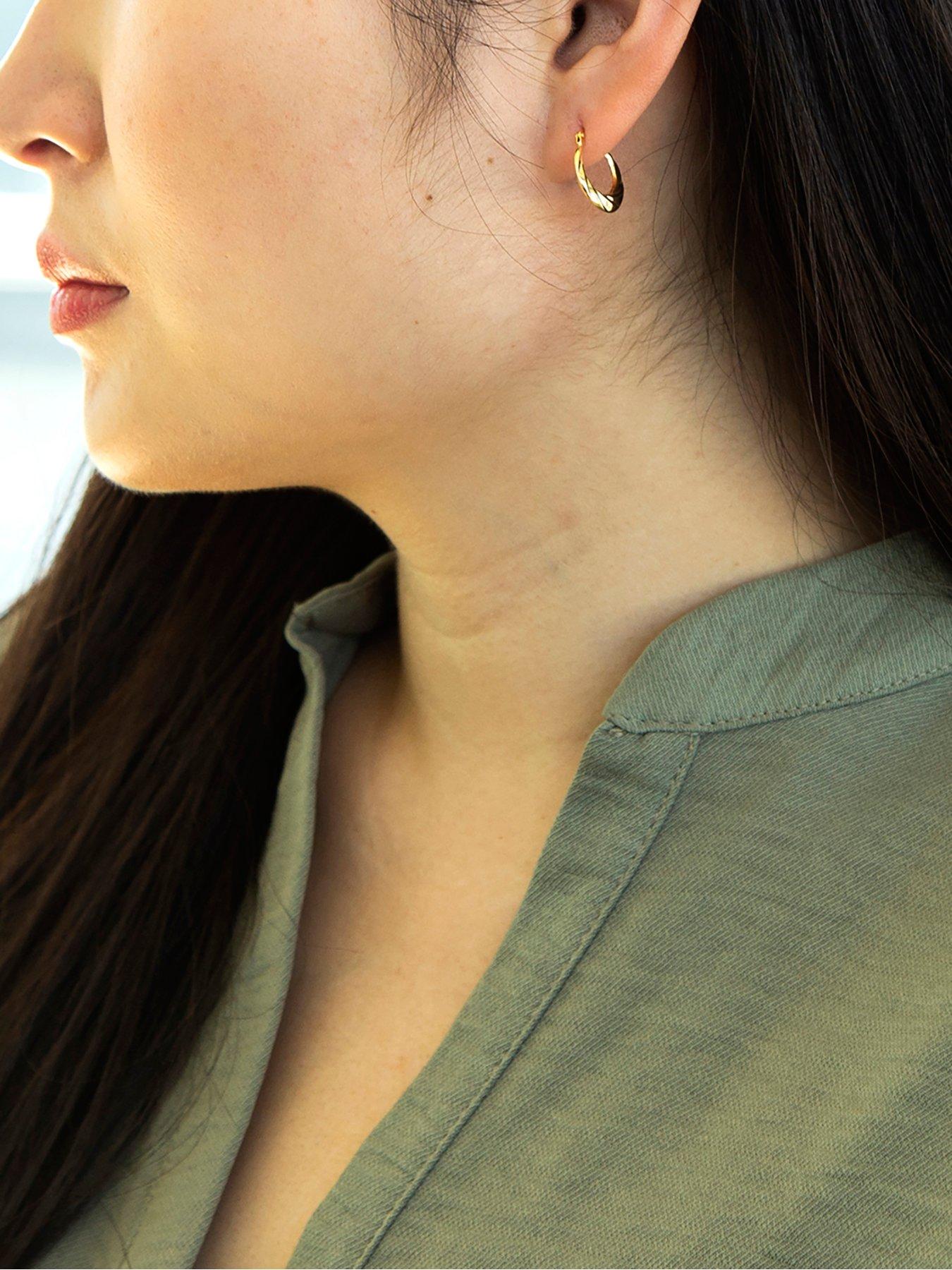 Image 2 of 4 of The Love Collection 9ct Yellow Gold 15.5mm x 15mm Twist Creole Earrings