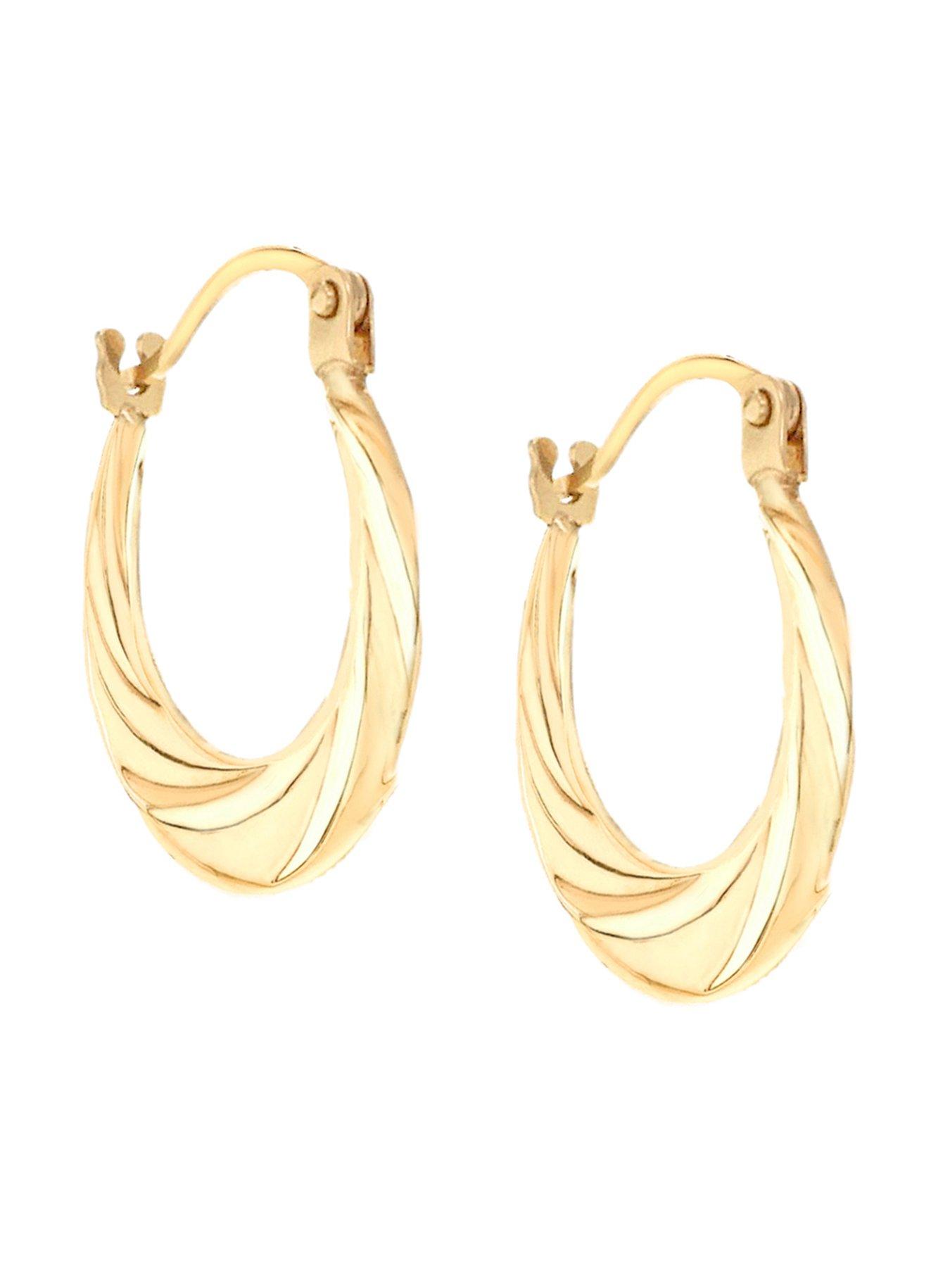 Image 3 of 4 of The Love Collection 9ct Yellow Gold 15.5mm x 15mm Twist Creole Earrings