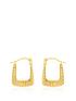  image of love-gold-9ct-yellow-gold-12mm-x-15mm-ribbed-creole-earrings