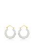  image of love-gold-9ct-yellow-gold-crystalique-18mm-x-21mm-round-creole-earrings
