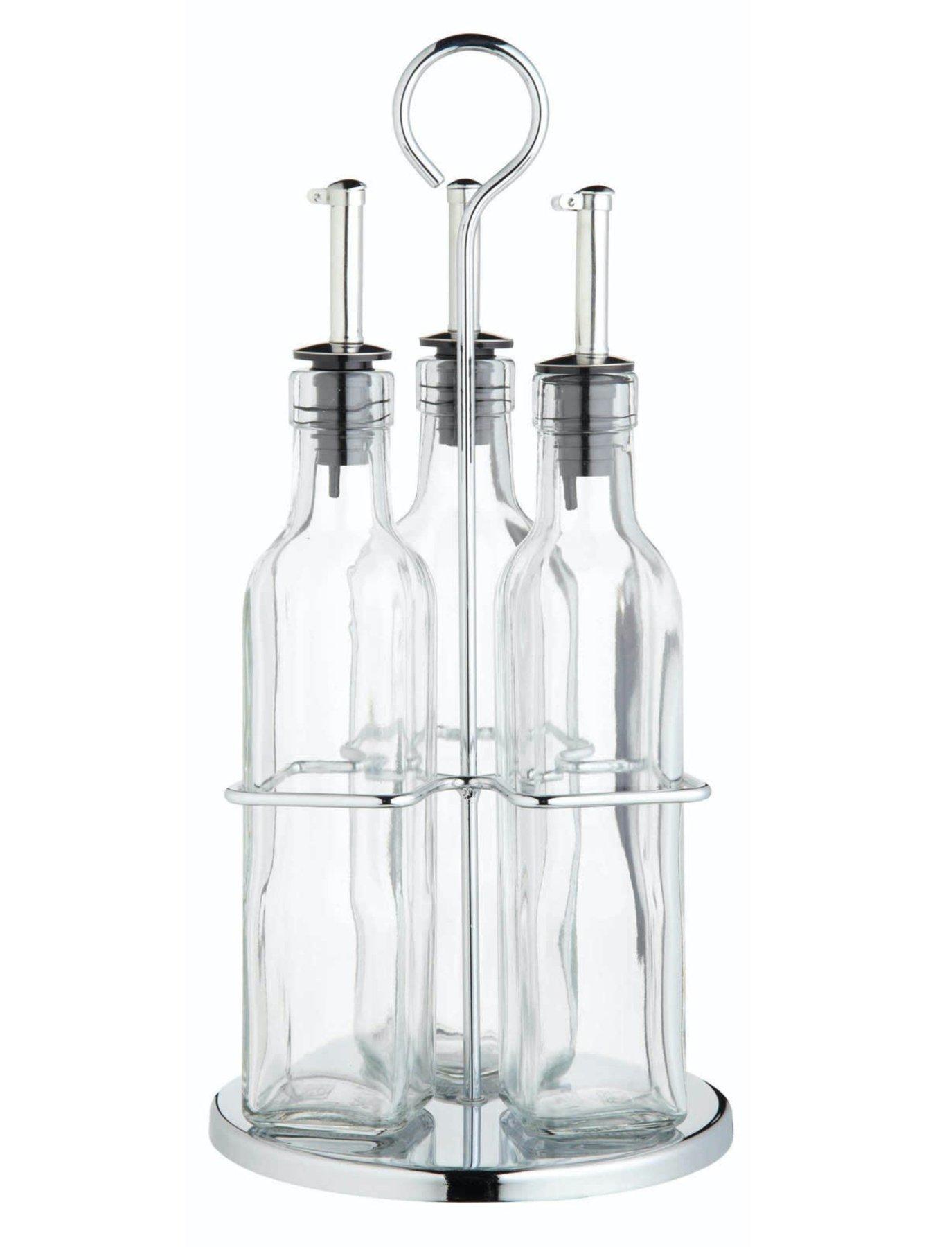  image of kitchencraft-world-of-flavours-italian-three-bottle-oil-and-vinegar-set-with-stand