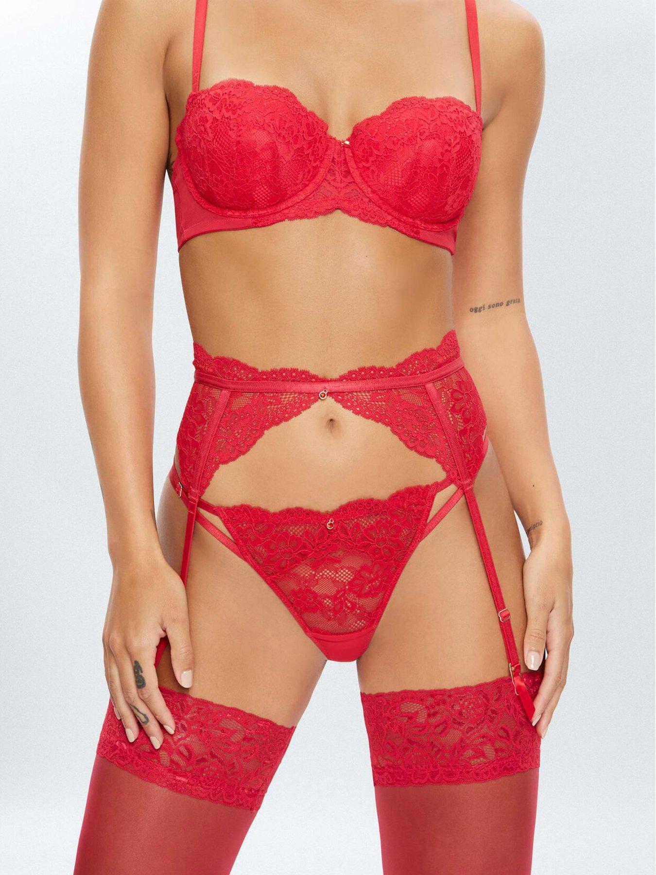 Ann Summers Sexy Lace Planet Suspender Belt Red